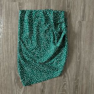 Green polka dot skirt